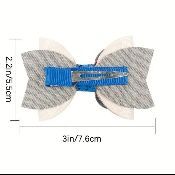 Girls sequin patrotic july 4th hair bow - Picture 2 of 4